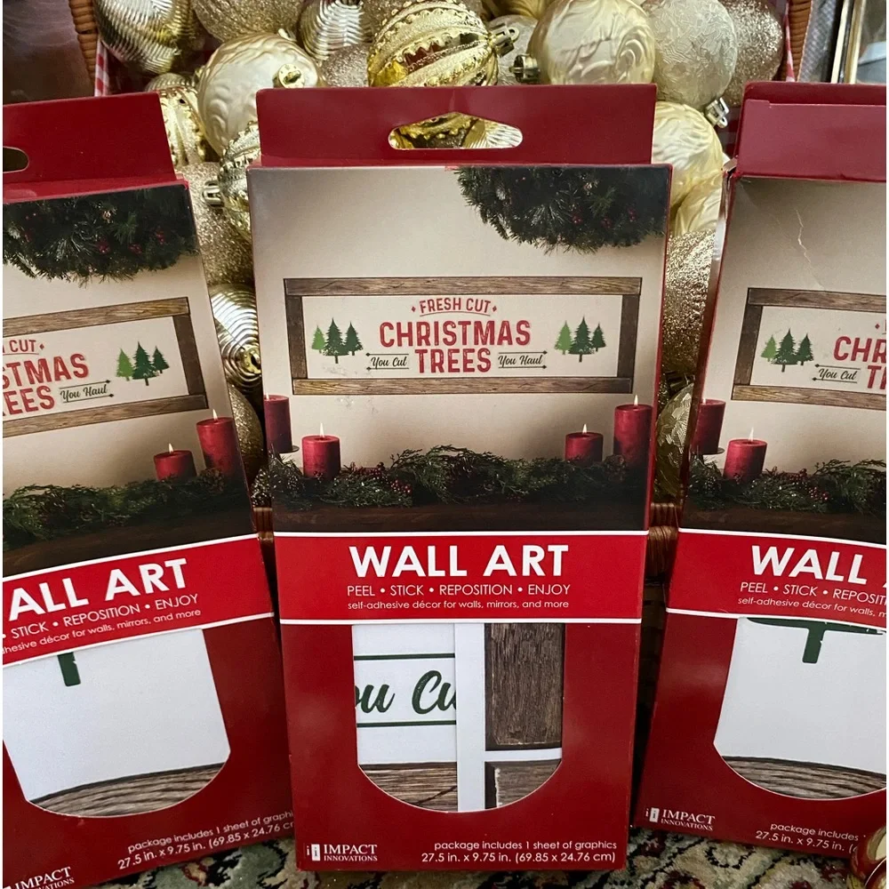 NEW W/TAGS=3 IMPACT INNOVATIONS “Christmas Tree” PEEL/STICK/REPOSITION Wall Art